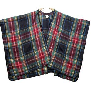 Woolrich Women's Classic Poncho Open Front One Size Multicolor Plaid Stretch